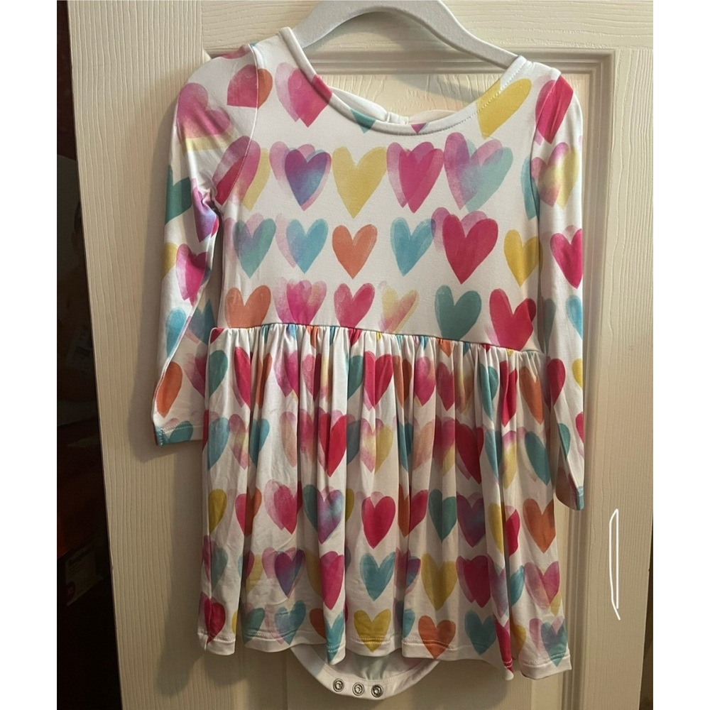 Little Sleepies Watercolor Love Skater Dress